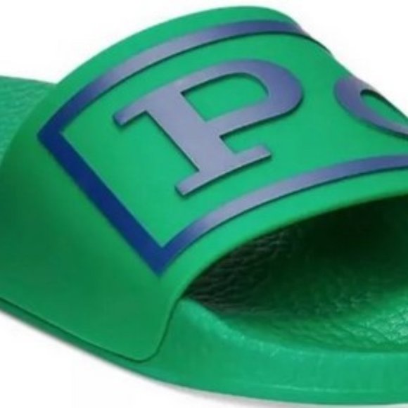 Polo Ralph Lauren Men's Big Logo Slides Sandals Green / Blue Men's Size … - Picture 4 of 4